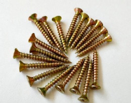 Best Yellow DIN 7505 Standard Chipboard Screws for Chipboard Furniture with Full Thread